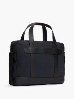 Zip Pocket Textile Laptop Bag — Black 3