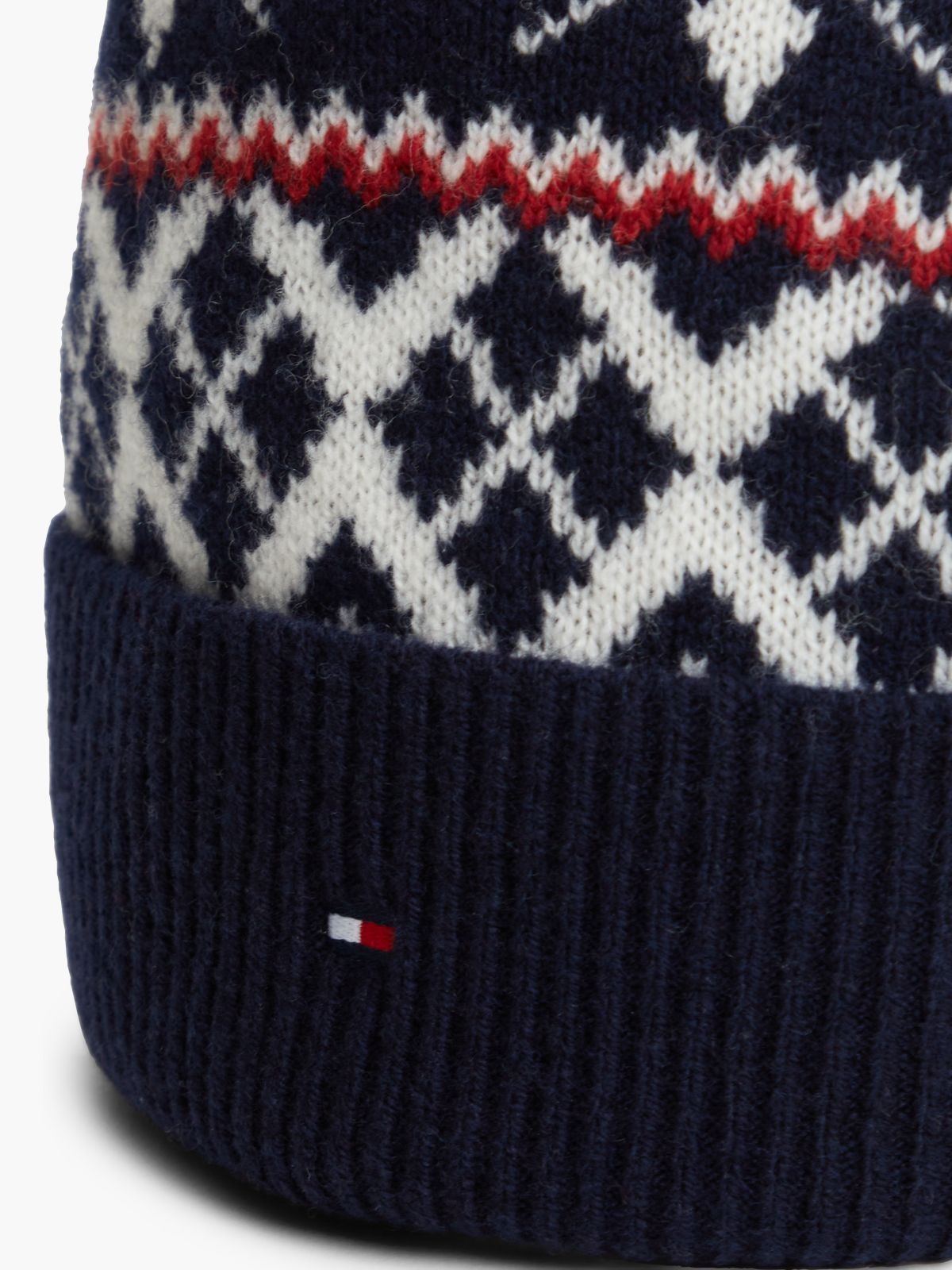 Wool Blend Fair Isle Beanie — Blue