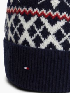 Wool Blend Fair Isle Beanie — Blue 3