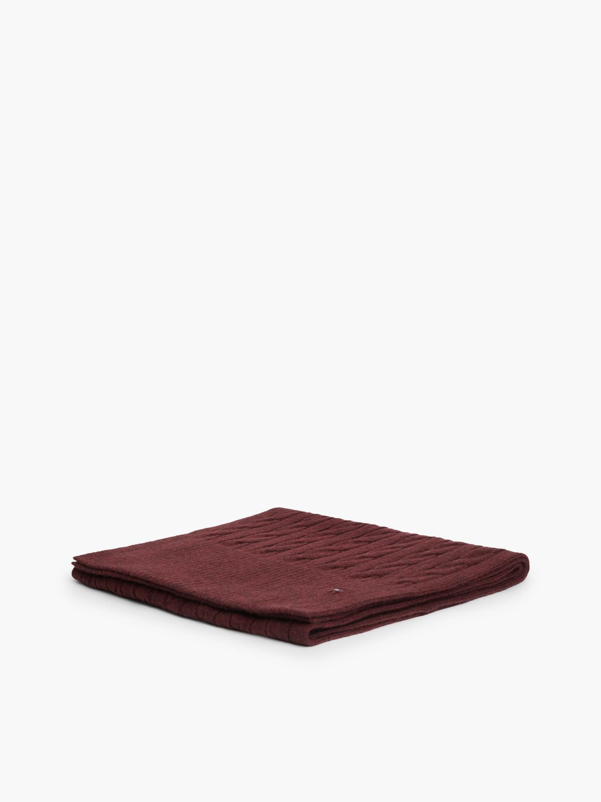 Lambswool Blend Cable Knit Scarf — Red