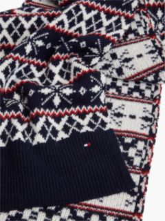 TH Flag Lambswool Blend Fair Isle Scarf — Blue 2