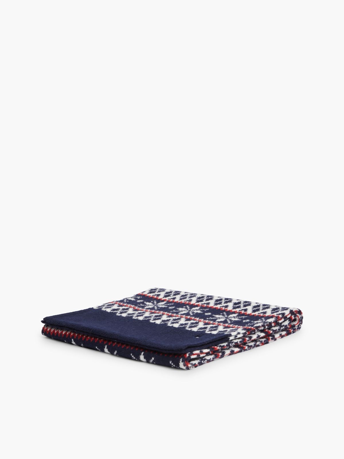 TH Flag Lambswool Blend Fair Isle Scarf — Blue