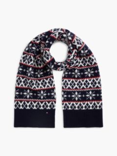 TH Flag Lambswool Blend Fair Isle Scarf — Blue 1