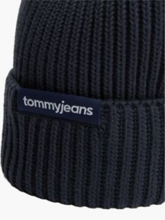 Linear Logo Rib-Knit Beanie — Blue 3