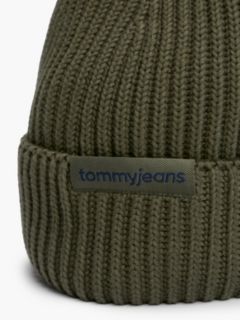 Linear Logo Rib-Knit Beanie — Green 3