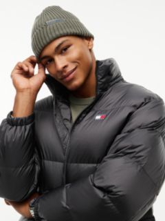 Linear Logo Rib-Knit Beanie — Green 4