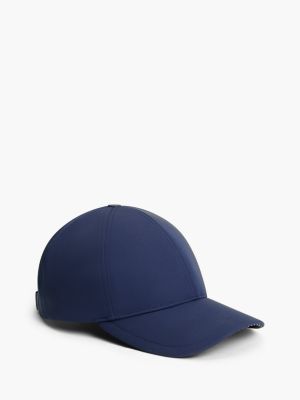 blue brushed twill rubberised flag baseball cap for men tommy hilfiger