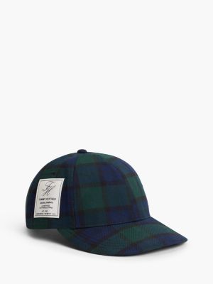 green logo black watch tartan baseball cap for men tommy hilfiger