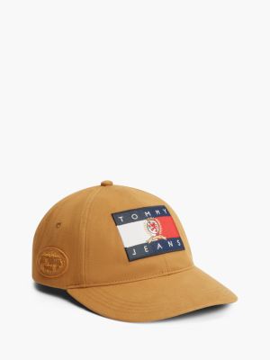 brown archive brushed twill baseball cap for men tommy jeans