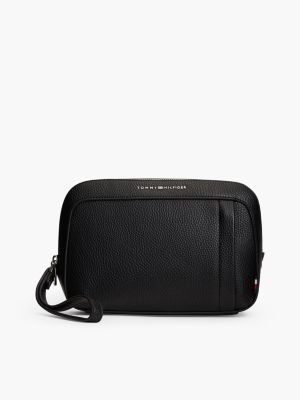 black pebble grain washbag for men tommy hilfiger