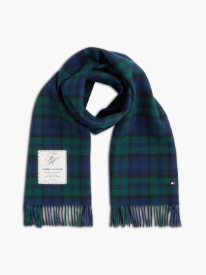 green schal aus reiner wolle im black-watch-schottenkaro für herren - tommy hilfiger