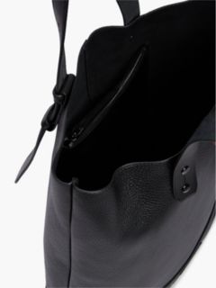 Logo Pebble Grain Leather Tote Bag — Black 4