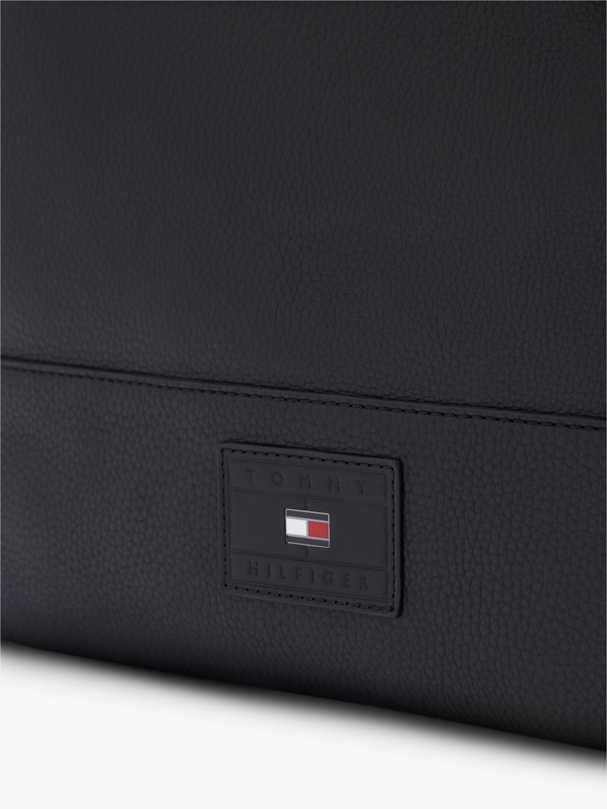 Logo Pebble Grain Leather Tote Bag — Black