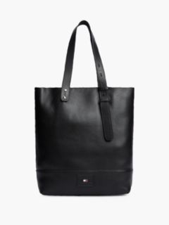 Logo Pebble Grain Leather Tote Bag — Black 1