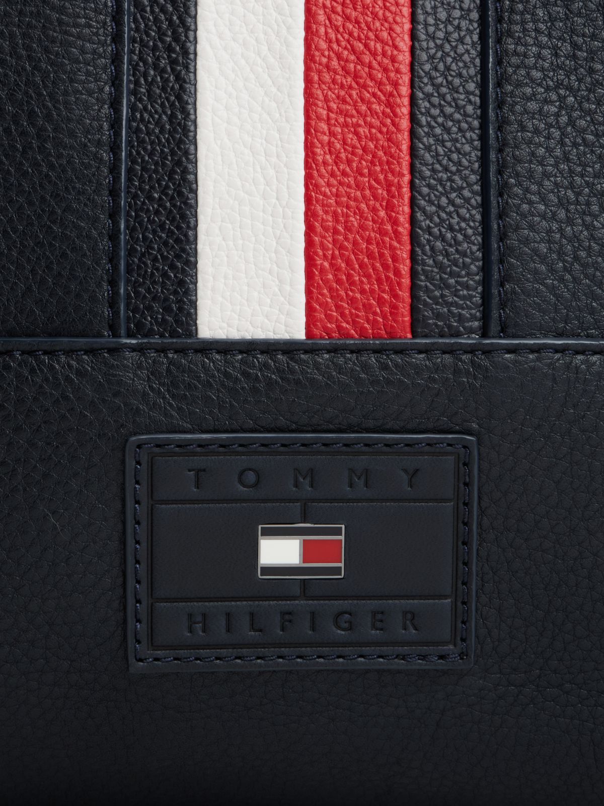 Logo Pebble Grain Leather Tote Bag — Blue
