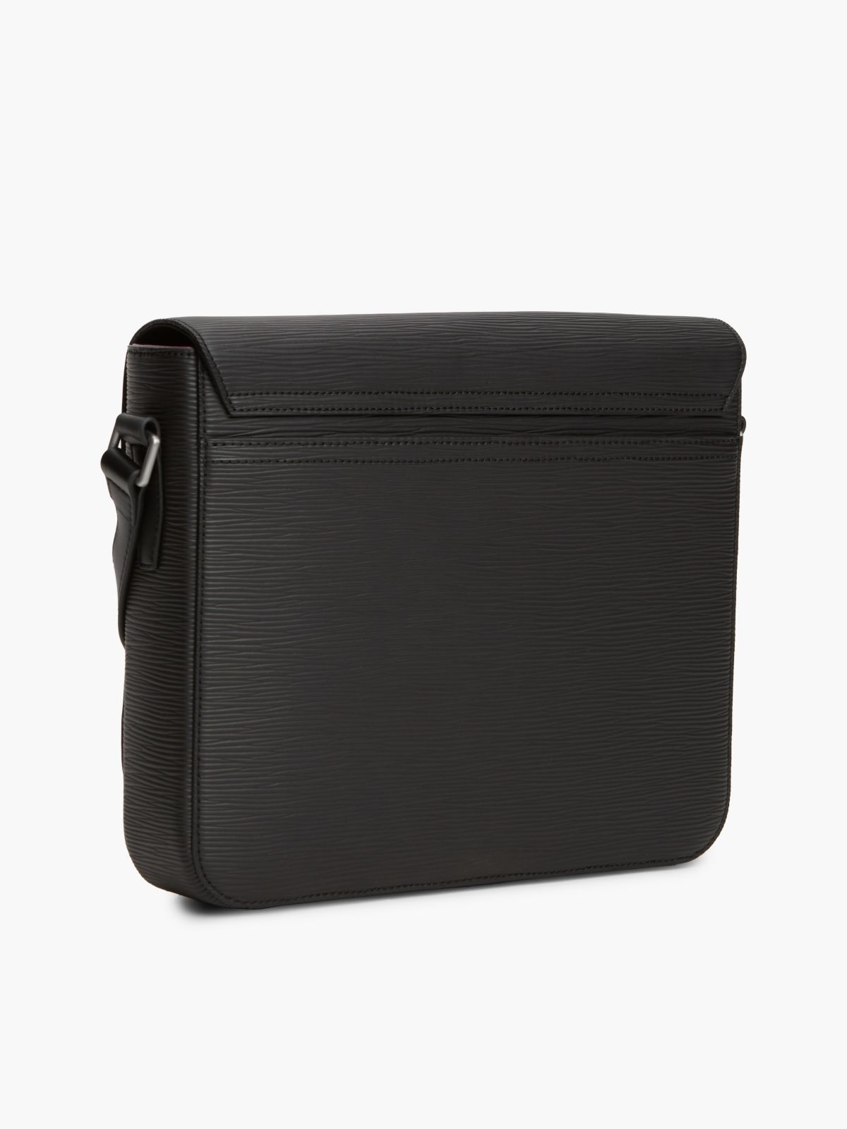 TH Business Textured Crossbody Messenger Bag — Black