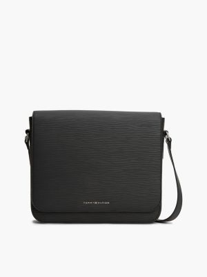 black th business strukturierte crossbody-kuriertasche für herren - tommy hilfiger
