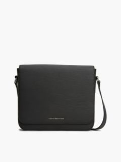 TH Business Textured Crossbody Messenger Bag — Black 1