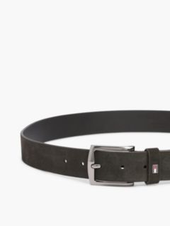 Denton Square Buckle Suede Belt — Brown 2