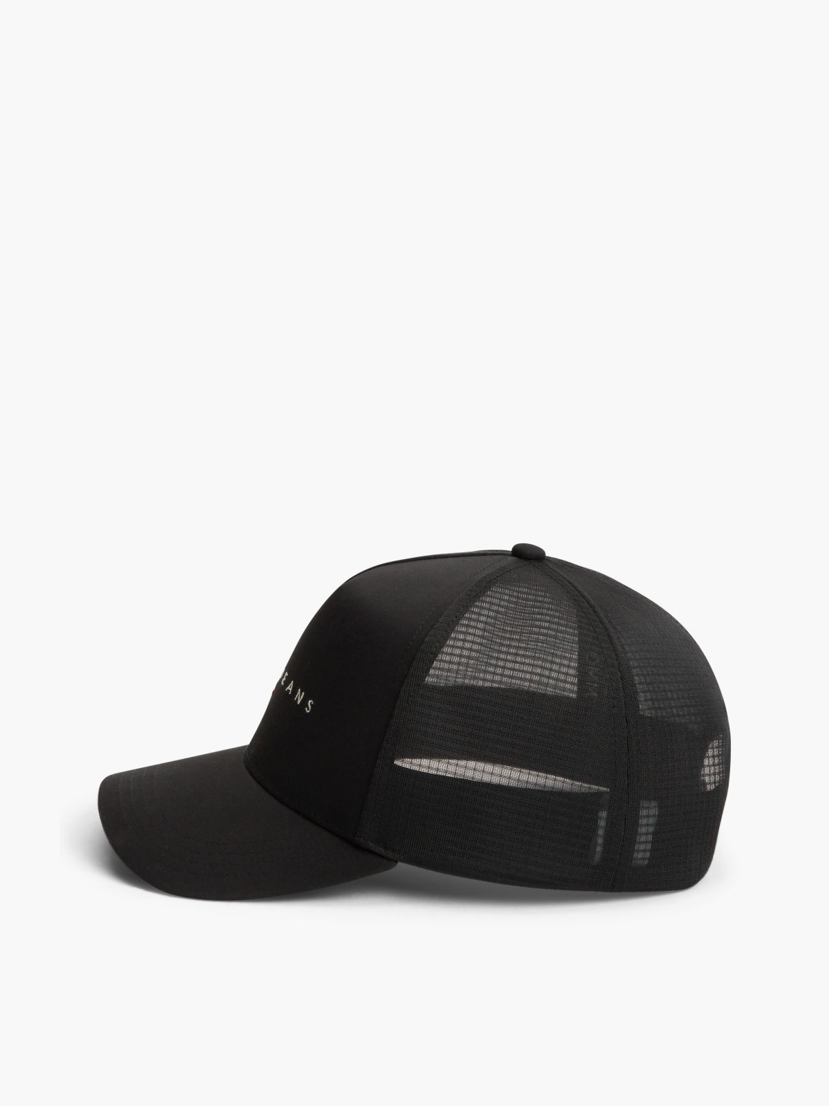 Linear Logo Lightweight Twill Trucker Cap — Black