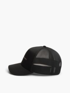Linear Logo Lightweight Twill Trucker Cap — Black 3