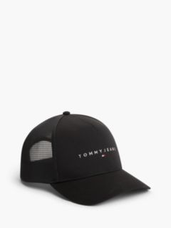 Linear Logo Lightweight Twill Trucker Cap — Black 1