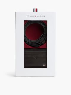 Leather Credit Card Holder And Belt Gift Set — Brown 1