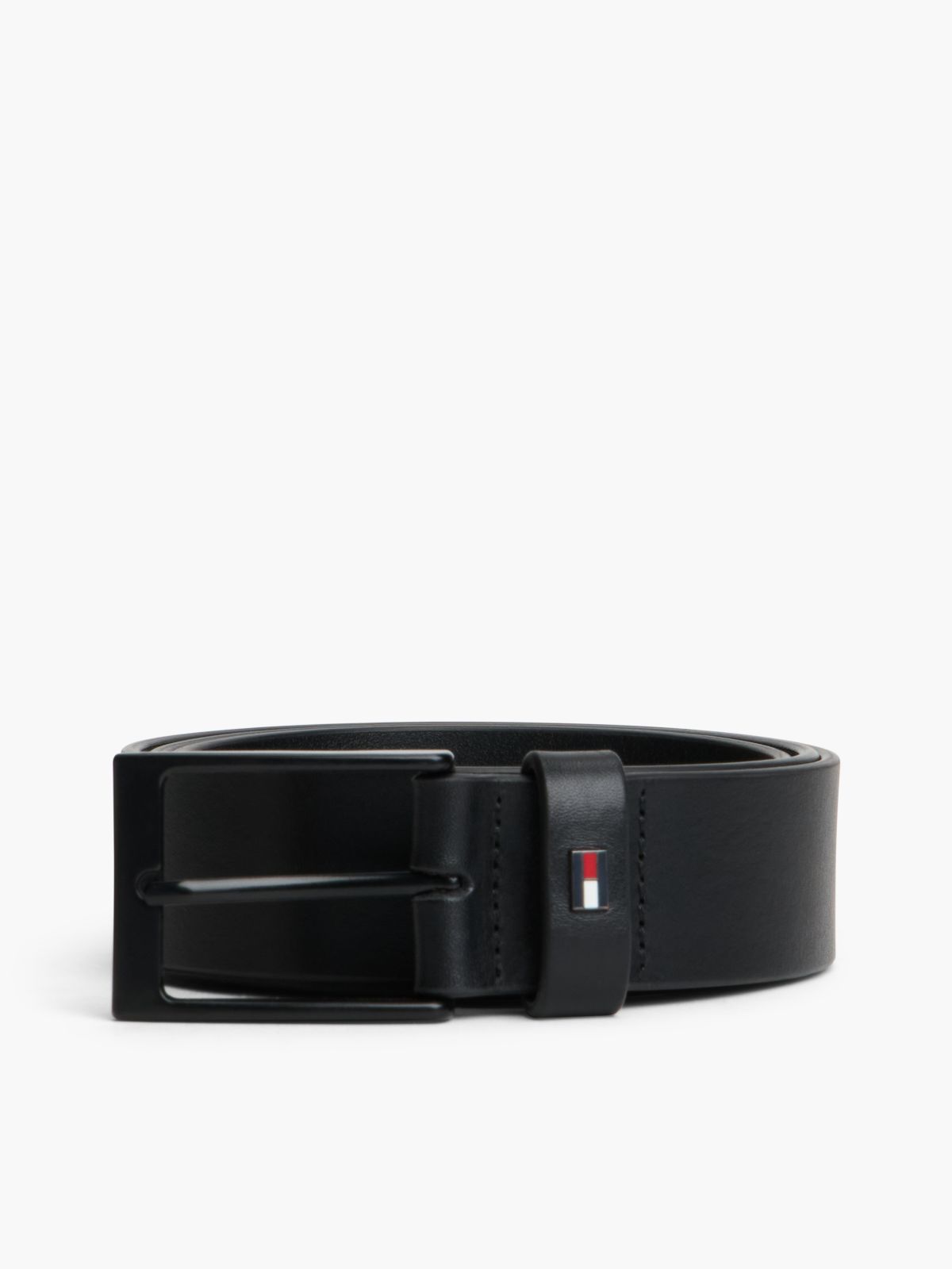Leather Credit Card Holder And Belt Gift Set — Black