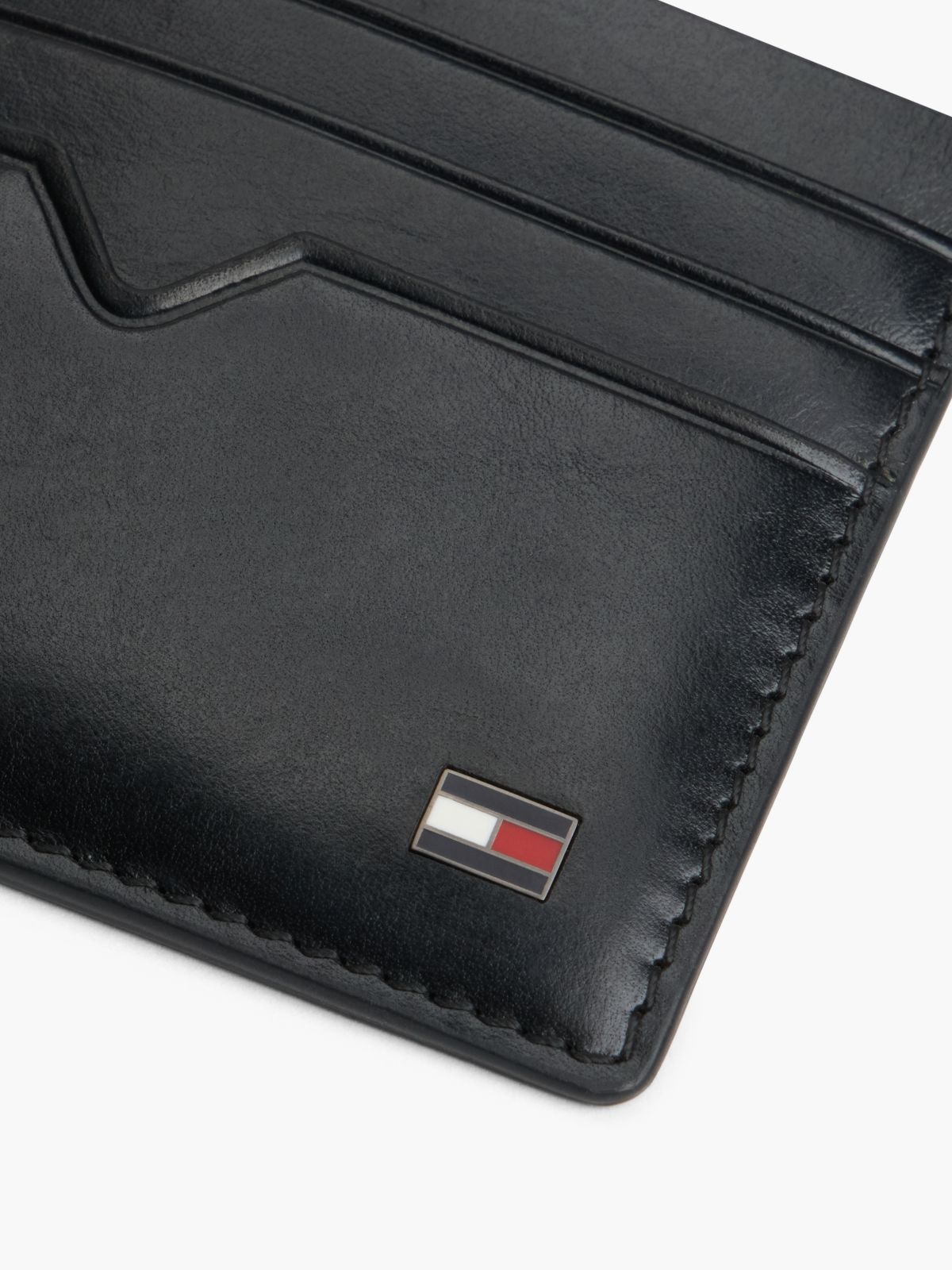 Leather Credit Card Holder And Belt Gift Set — Black