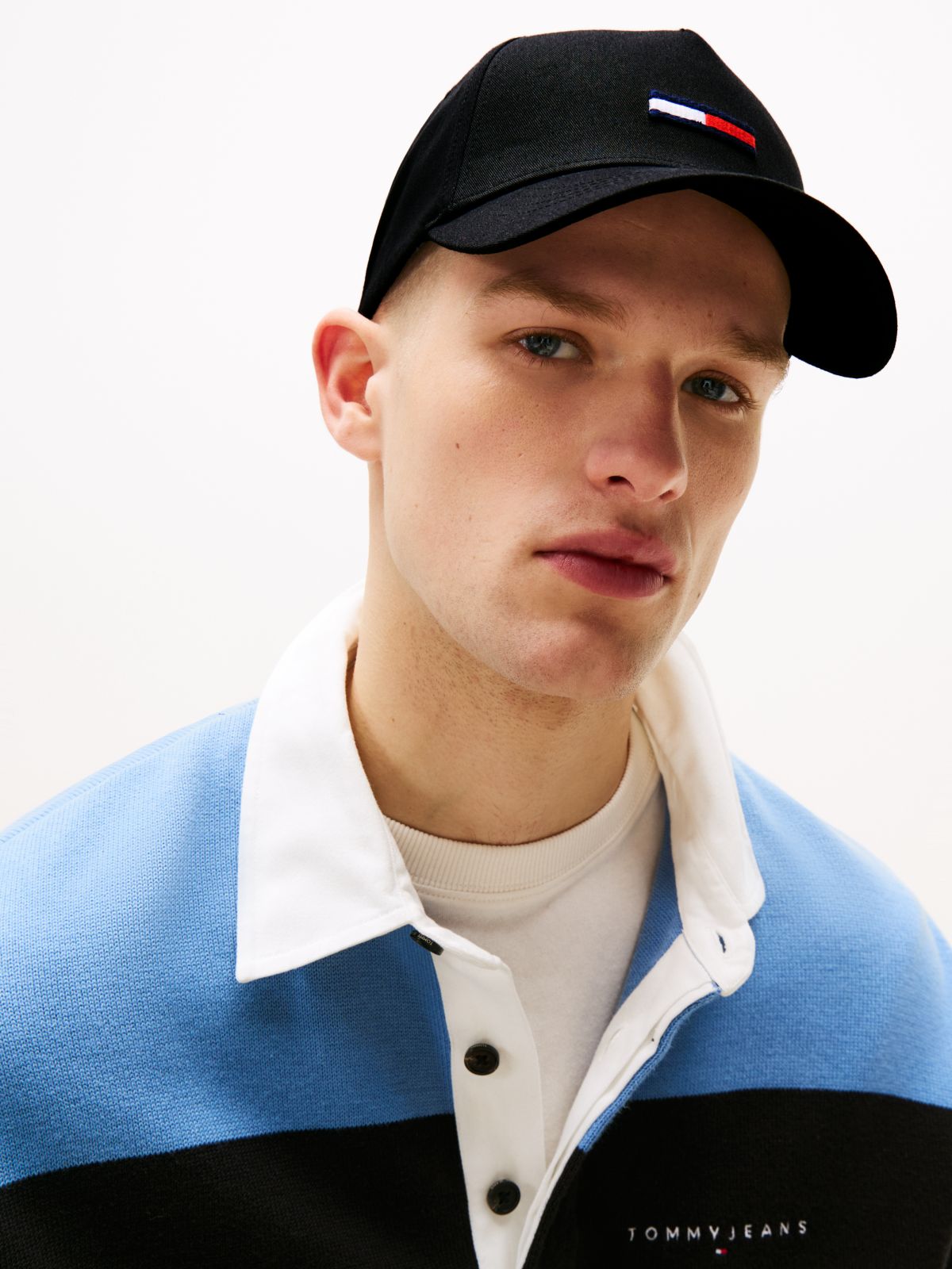 Flag Front Baseball Cap — Black