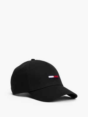 schwarz baseball-cap mit flag für gender-inclusive erwachsene - tommy jeans