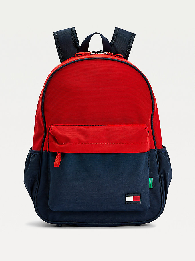 blue kids' backpack with pencil case for kids unisex tommy hilfiger