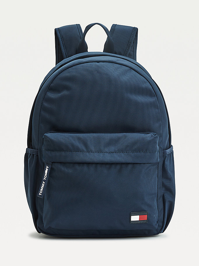 blue kids' recycled polyester backpack for kids unisex tommy hilfiger