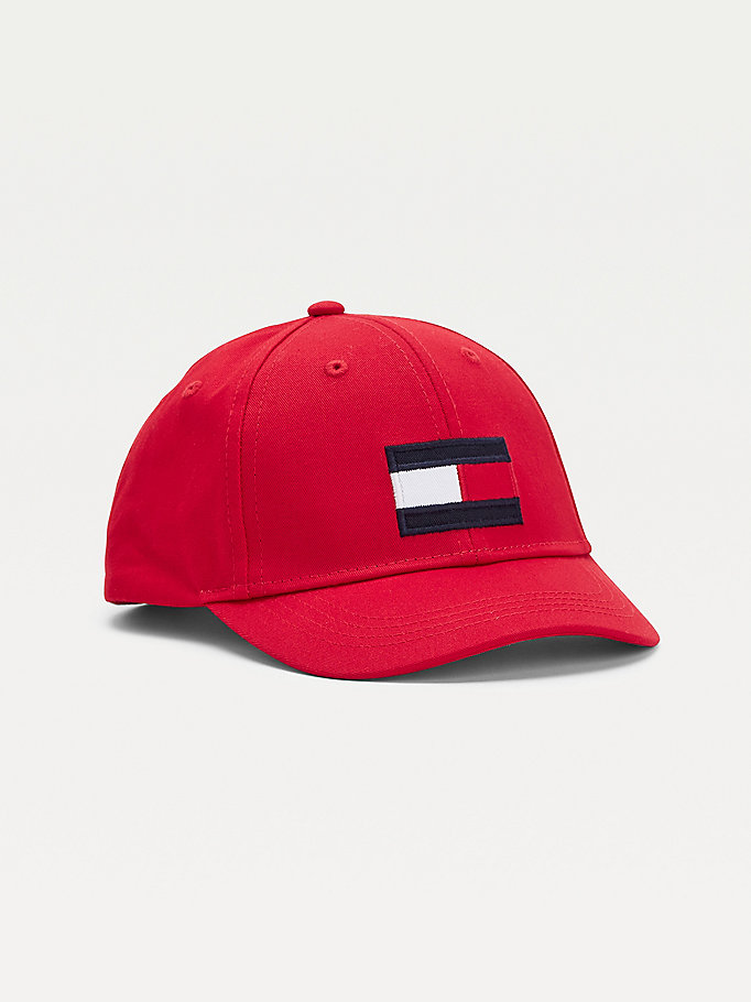 red kids' flag cap for kids unisex tommy hilfiger