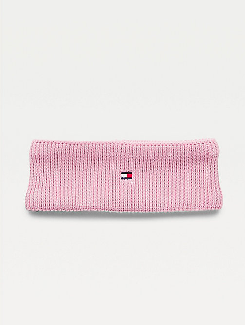 pink kids' rib-knit headband for kids unisex tommy hilfiger