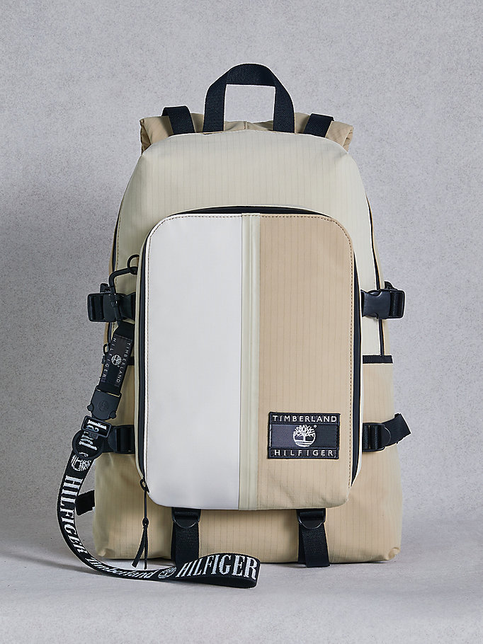 khaki tommyxtimberland reimagined backpack for unisex tommy hilfiger