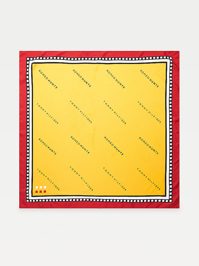 geel tommyxromeo unisex bandana van zijde voor unisex - tommy hilfiger