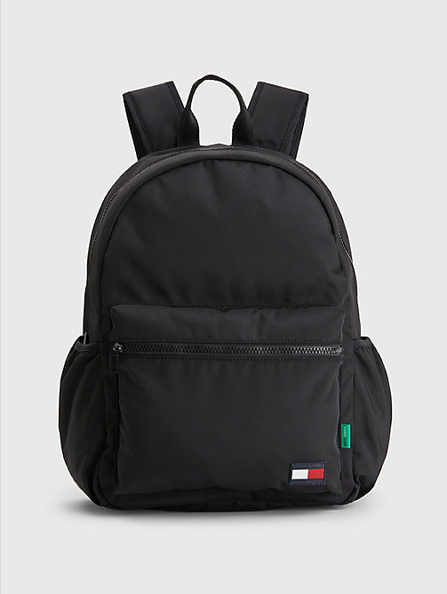black kids' contrast zips backpack for kids unisex tommy hilfiger