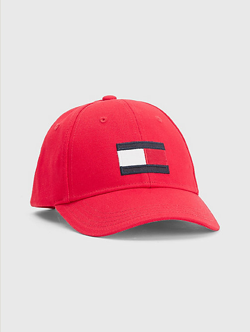 red kids' flag patch cap for kids unisex tommy hilfiger