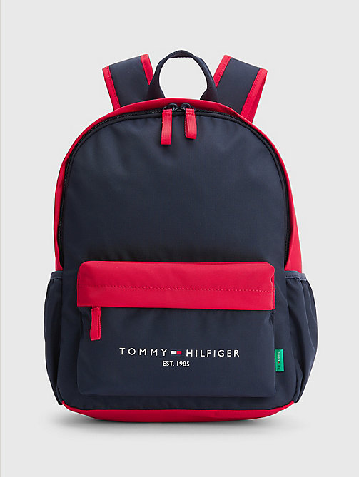 blue kids' th established logo backpack for kids unisex tommy hilfiger