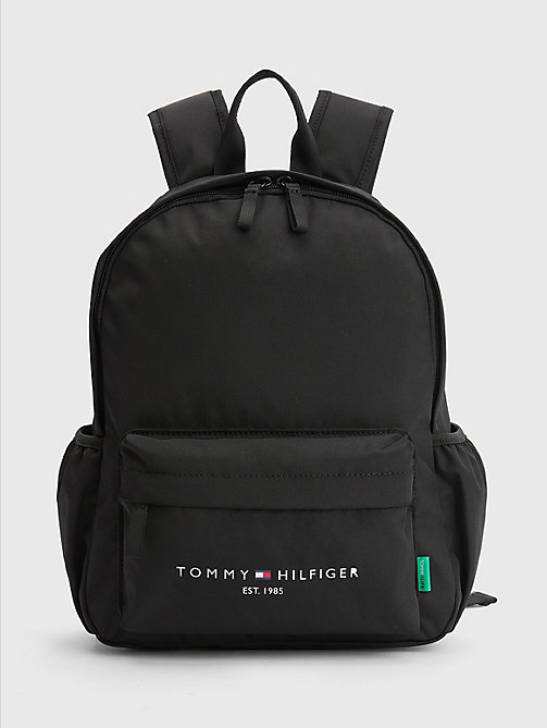 black kids' th established logo backpack for kids unisex tommy hilfiger
