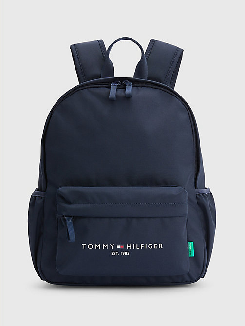 blue kids' th established logo backpack for kids unisex tommy hilfiger