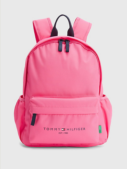 pink kids' th established logo backpack for kids unisex tommy hilfiger
