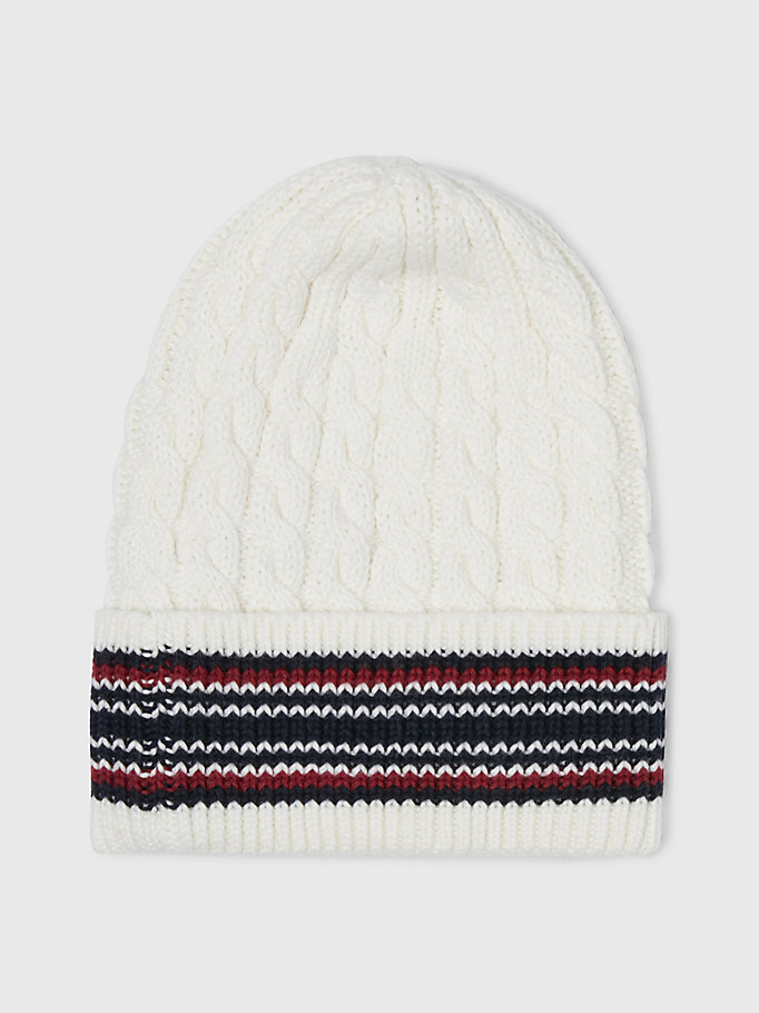 yellow kids' th monogram embroidery beanie for kids unisex tommy hilfiger