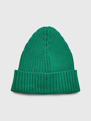 GREEN MALACHITE Kids' Essential Flag Patch Beanie for kids unisex TOMMY HILFIGER