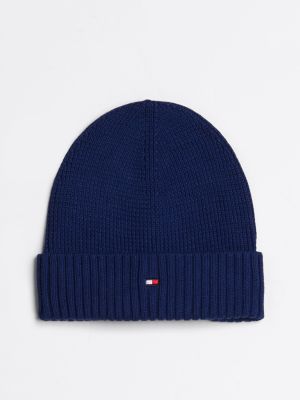 Kids Essential beanie met geborduurde vlag Blauw Tommy Hilfiger