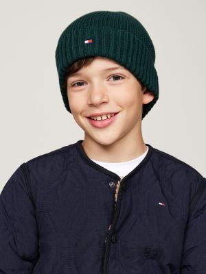 berretto essential bambino/a con bandierina verde da unisex bambino tommy hilfiger