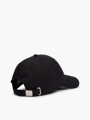 black kids' essential flag baseball cap for kids unisex tommy hilfiger