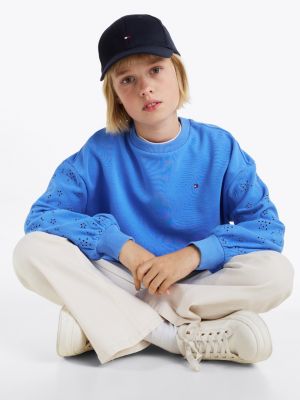 gorra de béisbol essential de niños con logo azul de unisex infantil tommy hilfiger