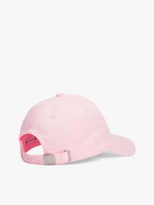 pink kids' essential flag baseball cap for kids unisex tommy hilfiger